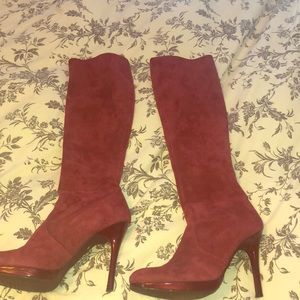 Beautiful red suede Stuart Weitzman boots